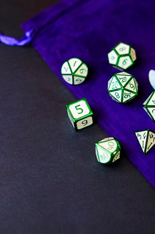 Set 7 Dadi Metallo Emerald • Dados Metal Dnd RPG