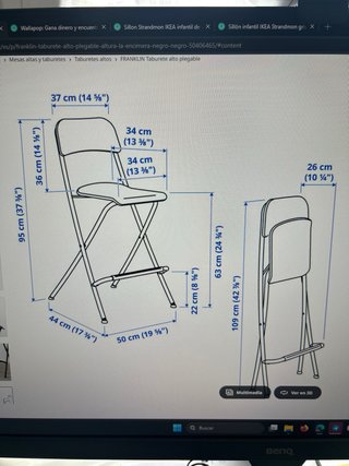 Taburete plegable Alto Ikea