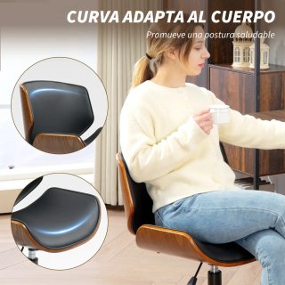 Silla Oficina Vintage Giratoria Sin Brazos