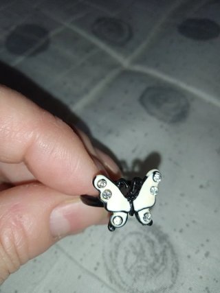 Bracciale e anello con pietre viola e bianche