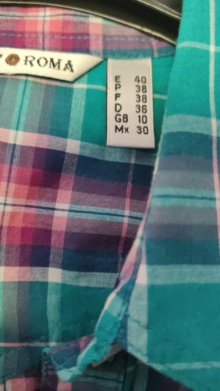 Camisa cuadros Punt Roma sin mangas Talla L
