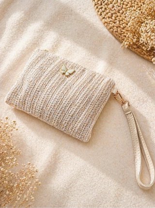 Conjunto bolso y monedero tejido mariposa