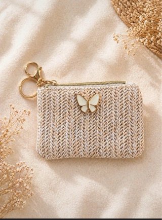 Conjunto bolso y monedero tejido mariposa