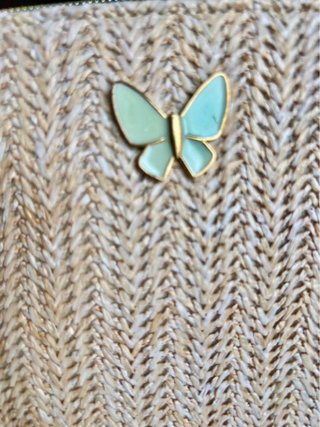 Conjunto bolso y monedero tejido mariposa