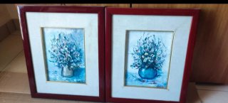 Coppia quadri con fiori