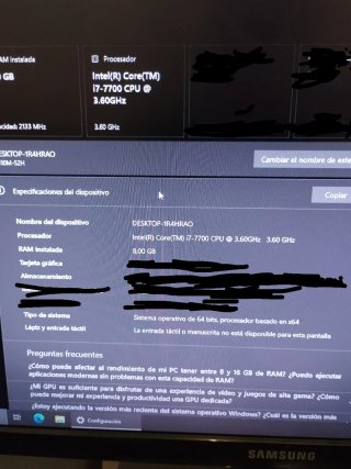 Ordenador Intel i7 7700 ASUS Plata/Azul