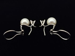 E1812051-0    Pendientes Oro 18k Con Diamante,Perl