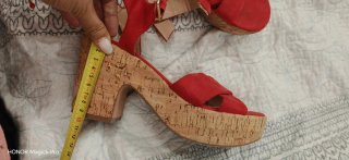 Sandalias Rojas Cuña Corcho Verano