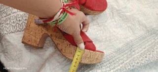 Sandalias Rojas Cuña Corcho Verano