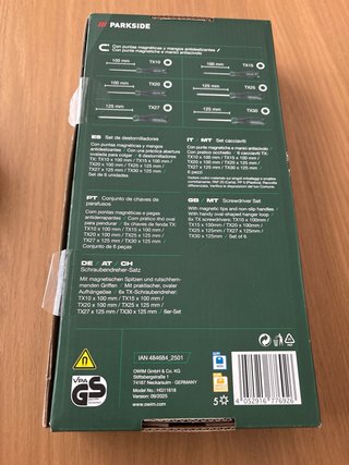 Set 6 Destornilladores Parkside Torx TX