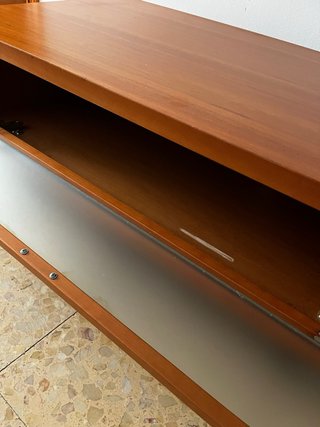 Mueble TV madera y cristal