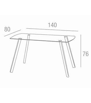 Mesa cristal REKA