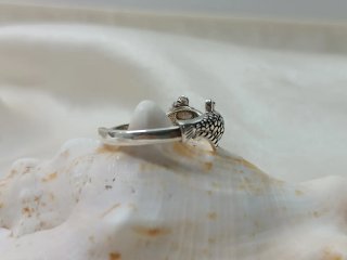 Anillo Plata Diseño Pez Flor