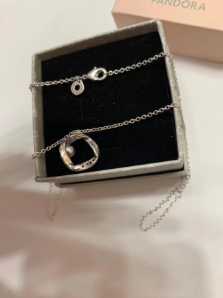 Collar Pandora Perla y Circonitas