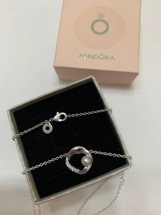 Collar Pandora Perla y Circonitas