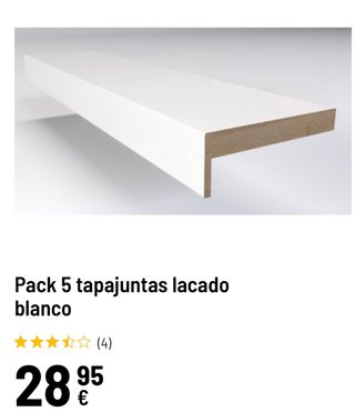 Pack 5 tapajuntas lacado blanco 7cm