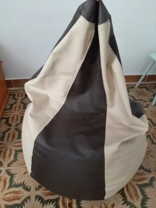 Puff Solimo Marrón y Beige