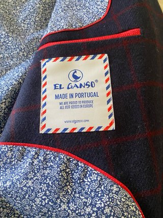 Chaqueta de cuadros hombre azul y rojo