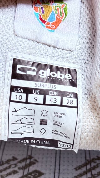 Zapatillas Globe Talla 43 Blancas
