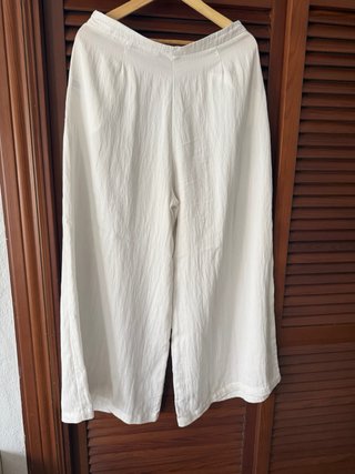 Pantalón ancho Zara blanco