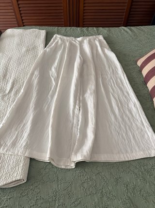 Pantalón ancho Zara blanco