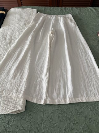 Pantalón ancho Zara blanco