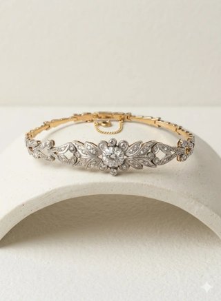 Pulsera antigua oro y brillantes