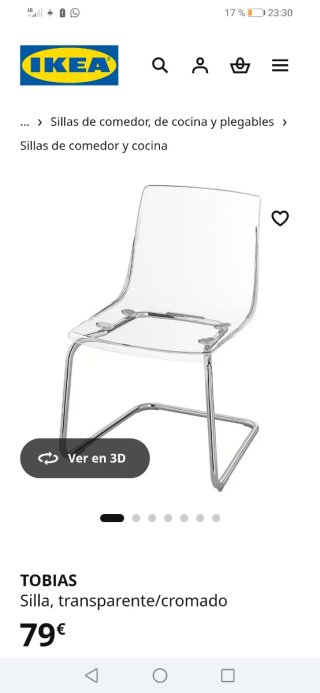 Silla TOBIAS IKEA transparente ahumado