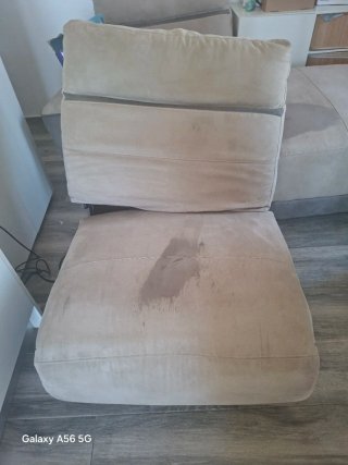Sofá chaise longue beige y gris