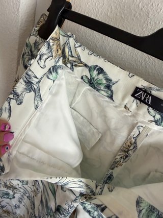 Pantalón Capri Zara Estampado Tropical