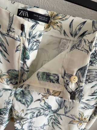 Pantalón Capri Zara Estampado Tropical