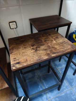VASAGLE Conjunto de Mesa de Bar y Taburetes