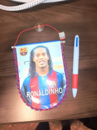 Banderín FC Barcelona Ronaldinho Antiguo