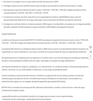 Batería Litio BC BCTX9-FP 12V 36Wh
