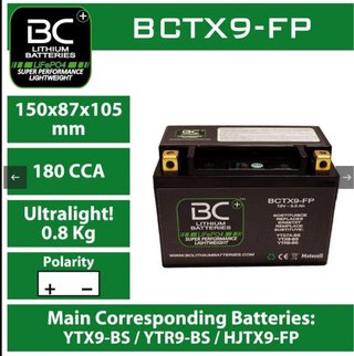 Batería Litio BC BCTX9-FP 12V 36Wh
