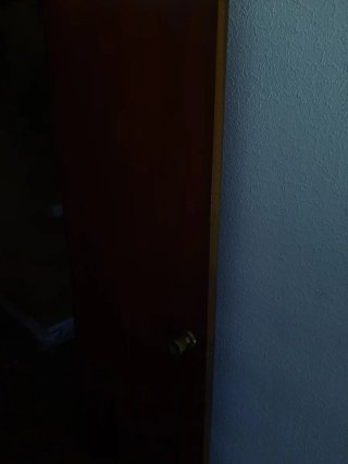 Puerta de madera oscura