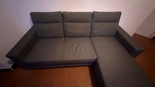 Sofá modular gris de tela