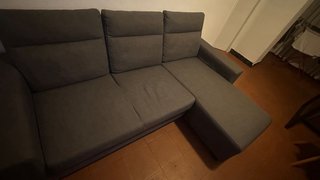 Sofá modular gris de tela