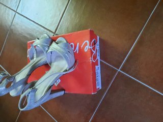 Sandalias Carolina Boix Beige/Dorado Tacon Alto
