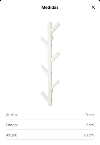 Colgador de pared IKEA TJUSIG blanco