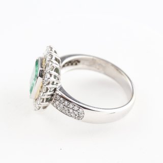 Anillo Roseta Esmeralda y Diamantes
