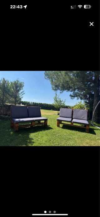 Conjunto sillones de palets y mesa centro