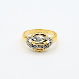 Anillo de oro combinado de 18k, 3.35 g, T-18.