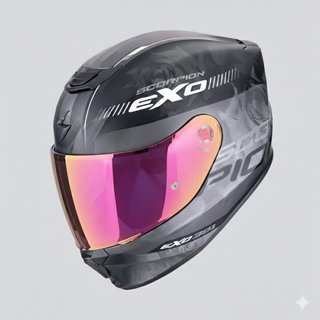 Casco Scorpion Exo-391 Negro Mate-Plata