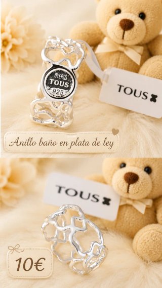 Anillo en baño de plata de ley oso