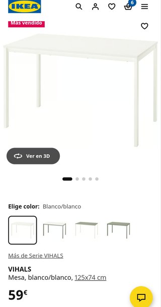 Mesa VIHALS IKEA 125x74 cm