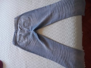 Vaqueros Flare Mango Azul Talla 36