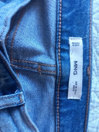 Vaqueros Flare Mango Azul Talla 36