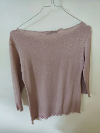 Maglia rosa glitter manica lunga M
