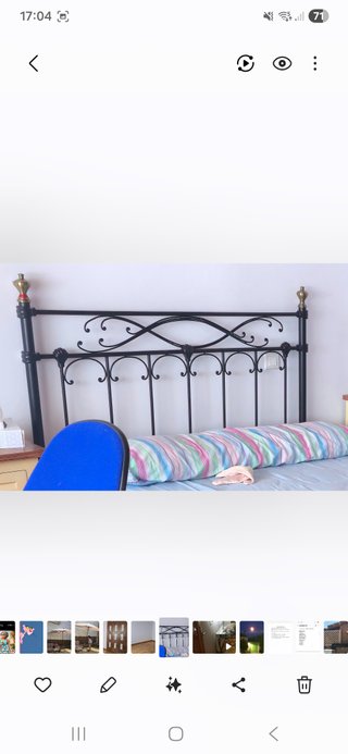 Cabecero de forja negro y dorado 150 cm